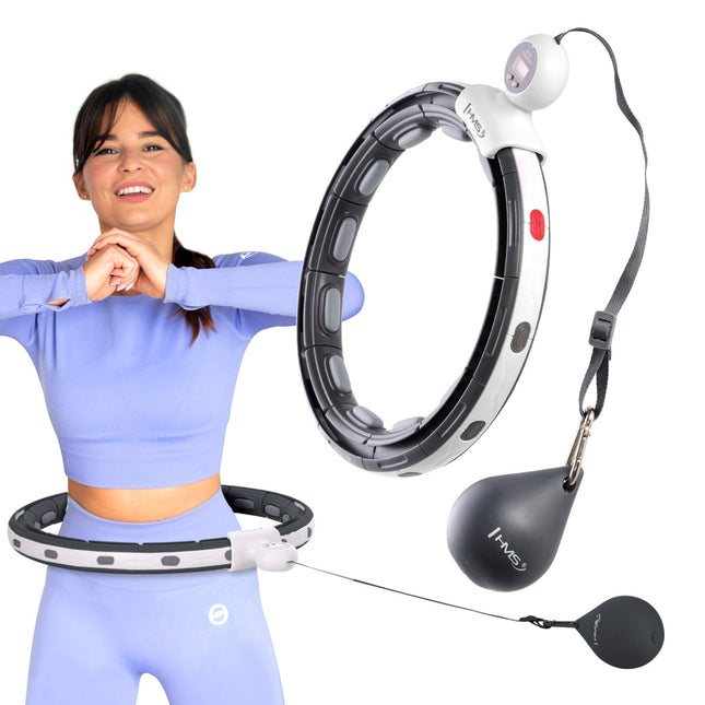 Magnetický zátěžový hula hoop s počítadlem, černá