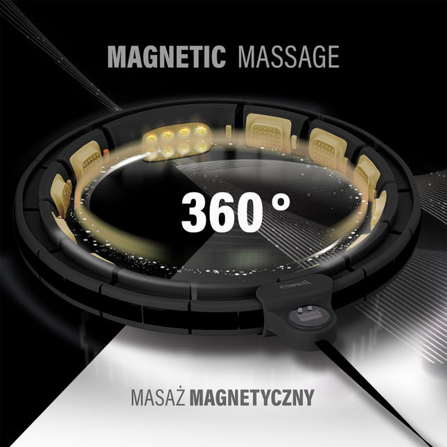 Magnetický zátěžový hula hoop s počítadlem, černá/zlatá