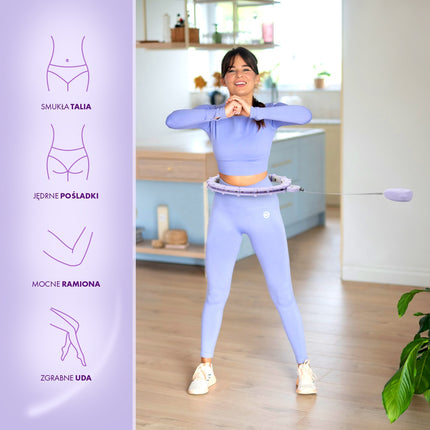 Magnetický zátěžový hula hoop s počítadlem, fialová