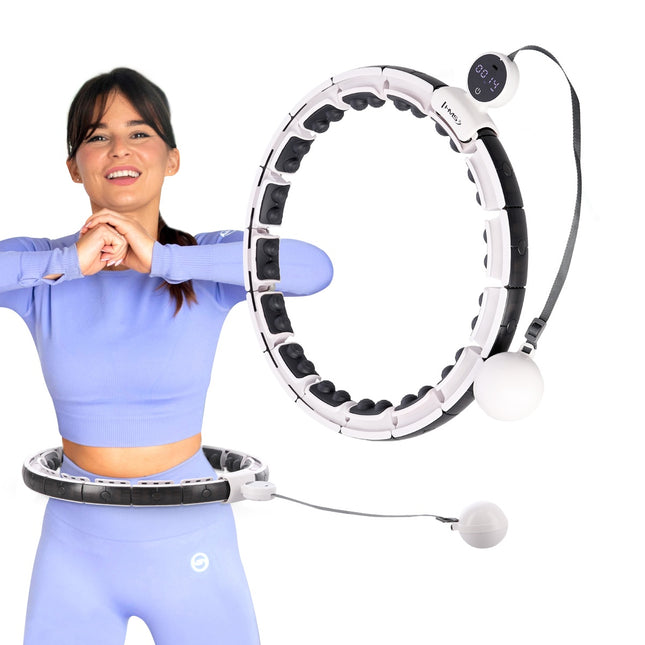 Magnetický zátěžový hula hoop s počítadlem, bílá