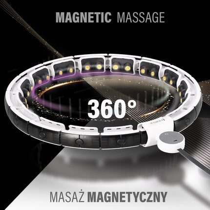Magnetický zátěžový hula hoop s počítadlem, bílá