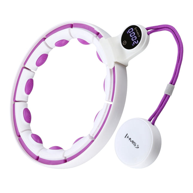 Magnetický zátěžový hula hoop s počítadlem, bílá/fialová