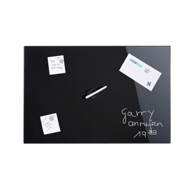 Magnetic board in black glass