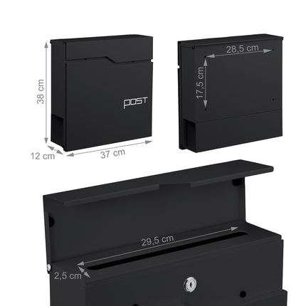 poštovní schránka s držákem na noviny – moderní design, bezpečnostní zámek