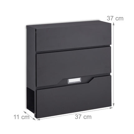 Mailbox with newspaper holder black