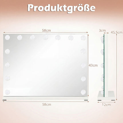kosmetické zrcadlo se 3 barvami světla, nastavitelný jas