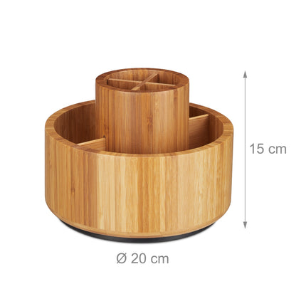 Makeup holder that can be rotated made of bamboo