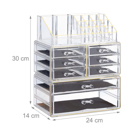 Make-up stand with eight drawers