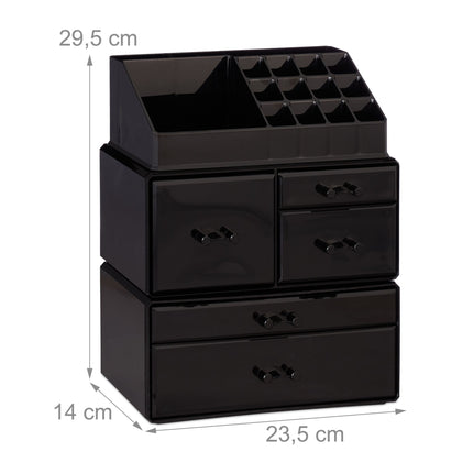 akrylový úložný box na líčení s 21 přihrádkami