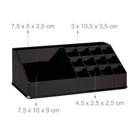 akrylový úložný box na líčení s 21 přihrádkami