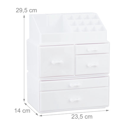 akrylový úložný box na líčení s 21 přihrádkami