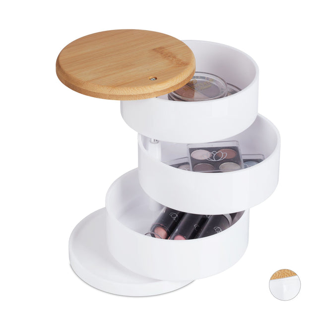 Makeup storage with 3 compartments
