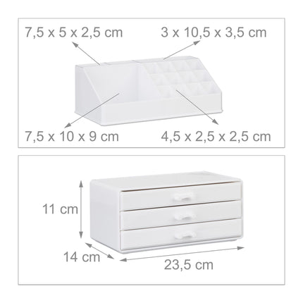úložný box na líčení se 3 zásuvkami