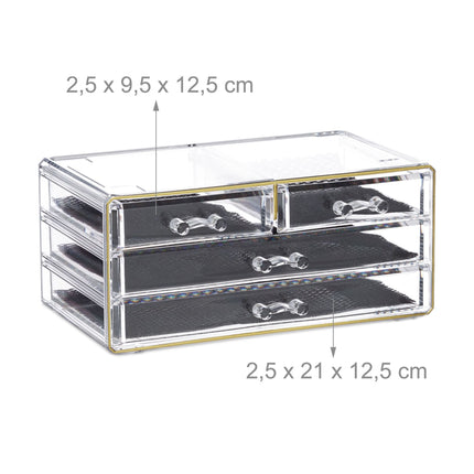 Makeup storage with 4 drawers