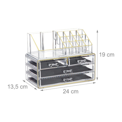 Makeup storage with 4 drawers