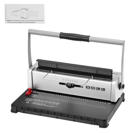 Manual Coil Spiral Binding Machine, 34-Hole, 120 Sheets