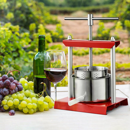 Manual Fruit Wine Press, 0.88 Gal, Stainless Steel, T-Handle