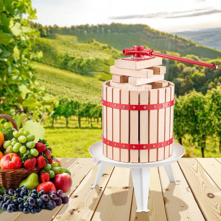 Manual Fruit Wine Press 12L, Beechwood Basket, Handle