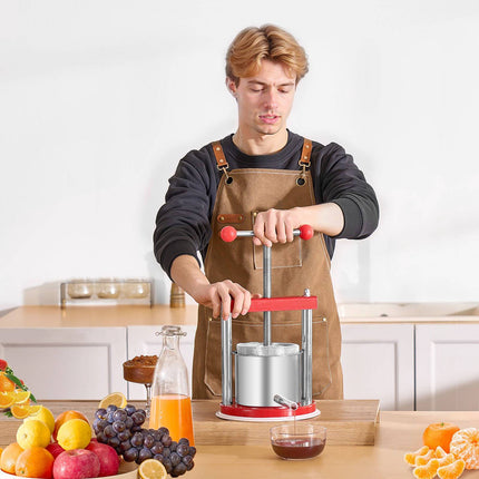 Manual Fruit Wine Press 1.65L, Stainless Steel, T-Handle