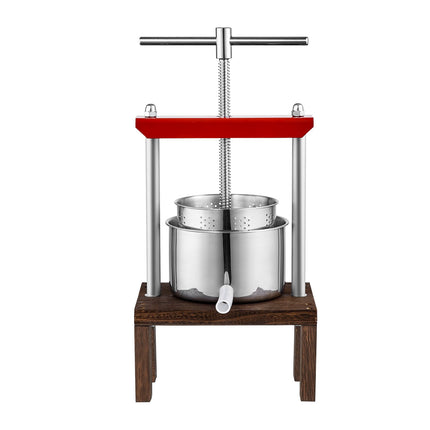 Manual Fruit Wine Press, 2L Stainless Steel, T-Handle