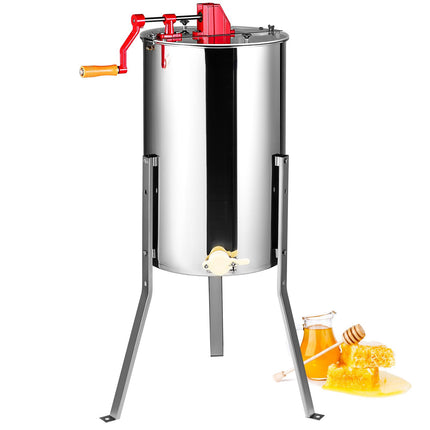 Manual Honey Extractor, 2/4-Frame Stainless Steel With Lid