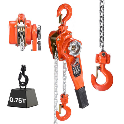 Manual Lever Chain Hoist 0.75 Ton, 1.5 m G80 Chain