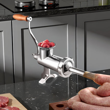 Manual Meat Grinder, 304 Stainless Steel, Table Clamp, Sausage Stuffer