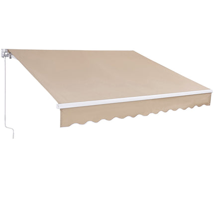 Manual Retractable Awning 10x8 Ft, Water-Resistant, Crank Handle