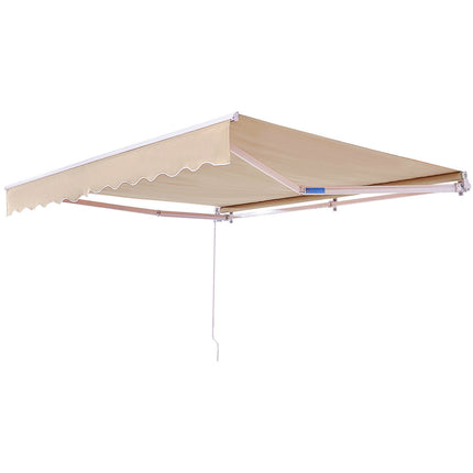 Manual Retractable Awning 10x8 Ft, Water-Resistant, Crank Handle