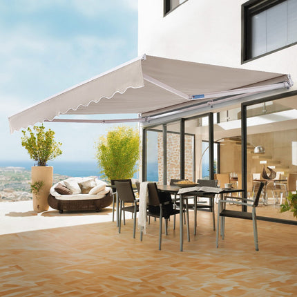 Manual Retractable Awning 8 x 7 Ft, Crank Handle