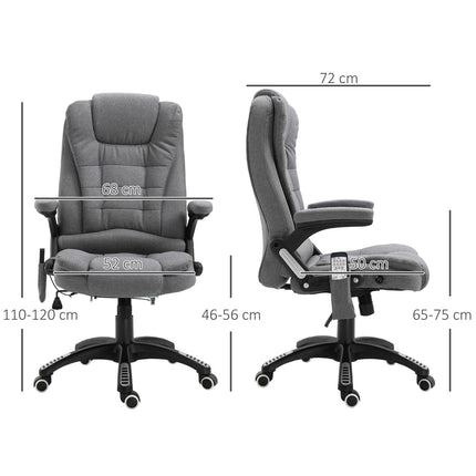 Ergonomické masážní křeslo, výškově nastavitelné, šedá, 67x74x116-126 cm