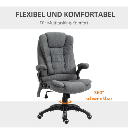 Ergonomické masážní křeslo, výškově nastavitelné, šedá, 67x74x116-126 cm