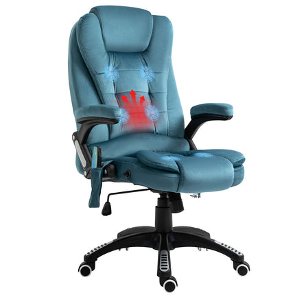 Ergonomická masážní kancelářská židle, výškově nastavitelná, modrá