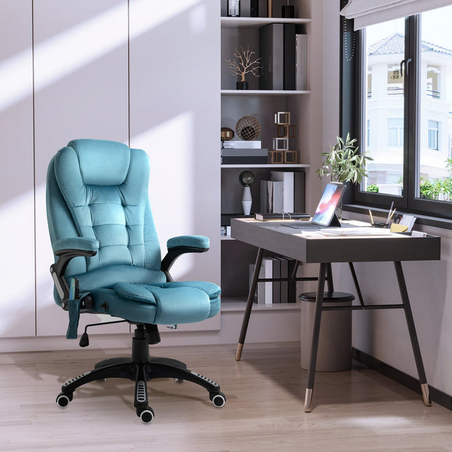 Ergonomická masážní kancelářská židle, výškově nastavitelná, modrá