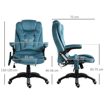 Ergonomická masážní kancelářská židle, výškově nastavitelná, modrá