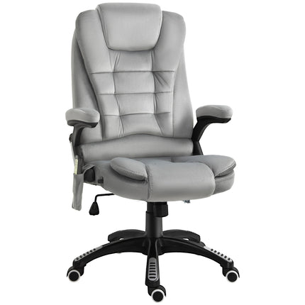 Ergonomická šedá masážní židle – výškově nastavitelná, kancelářská/herní