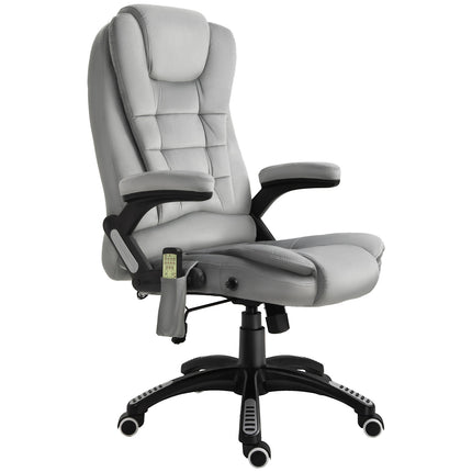 Ergonomická šedá masážní židle – výškově nastavitelná, kancelářská/herní