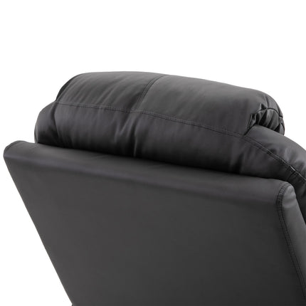 Černé masážní křeslo z umělé kůže - polohovací relaxační