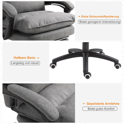 Ergonomická šedá otočná herní židle, výškově nastavitelná, nylon