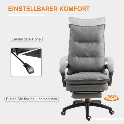Ergonomická šedá otočná herní židle, výškově nastavitelná, nylon
