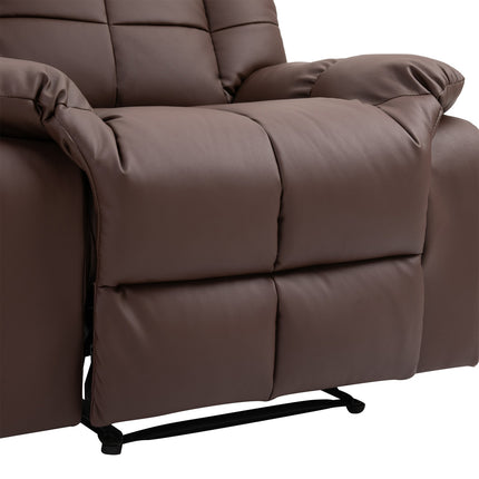 Electric massage armchair, brown artificial leather, 94x99 Cm