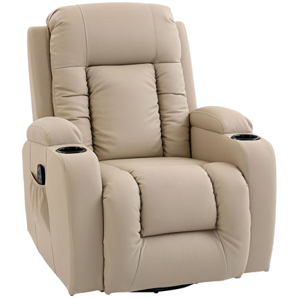 Massage Chair with Recline, Rock, Heat, 3 Modes, Cream White