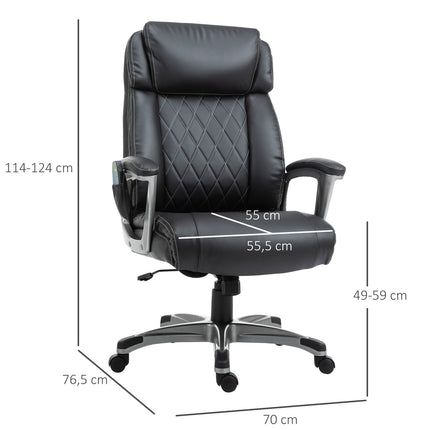 Masážní kancelářská židle, umělá kůže, otočná, s opěrkou hlavy