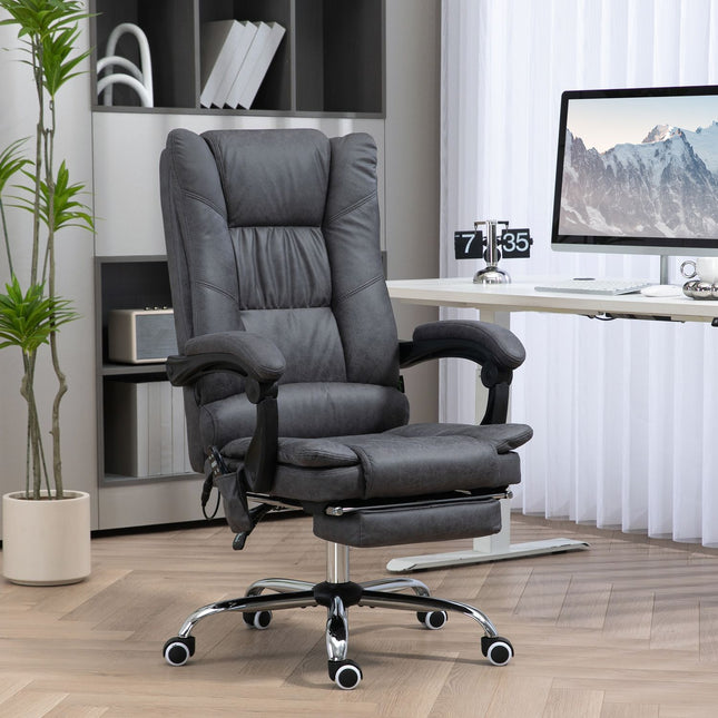 Ergonomická kancelářská židle s vyhříváním a podnožkou, mikrovlákno