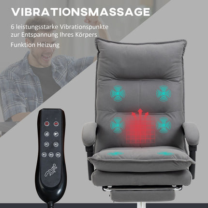 Ergonomická kancelářská židle s vyhříváním, naklápěním, podnožkou, nastavitelná výška