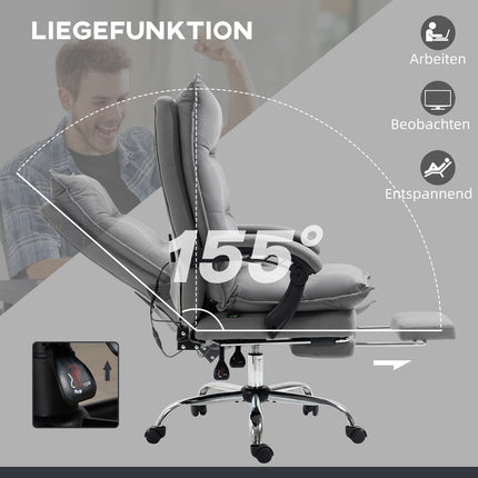 Ergonomická kancelářská židle s vyhříváním, naklápěním, podnožkou, nastavitelná výška