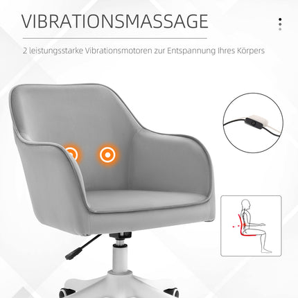 Kancelářská masážní židle – samet, vibrace, bederní opěrka