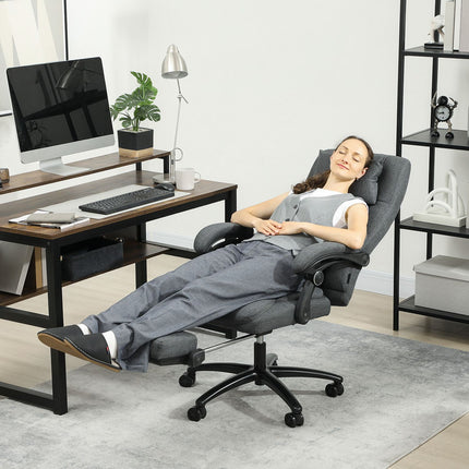 kancelářská židle s masáží, USB port, otočná kolečka, tmavě šedá