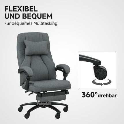 kancelářská židle s masáží, USB port, otočná kolečka, tmavě šedá