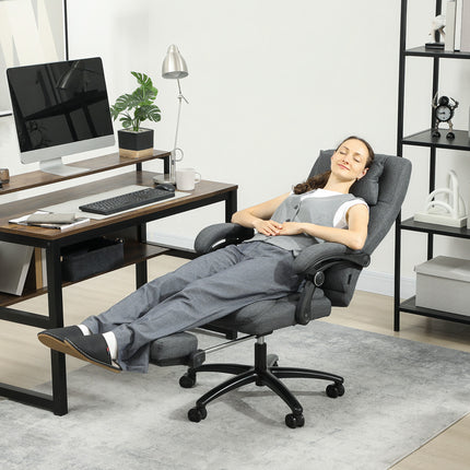 kancelářská židle s masáží, USB port, otočná kolečka, tmavě šedá